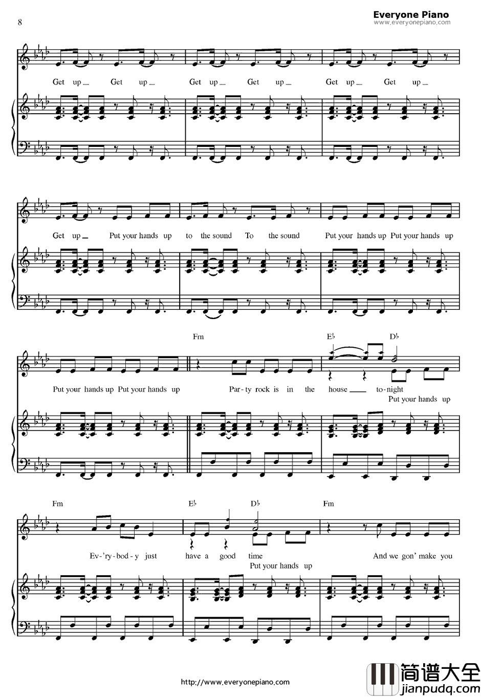 Party_Rock_An_them钢琴谱_LMFAO