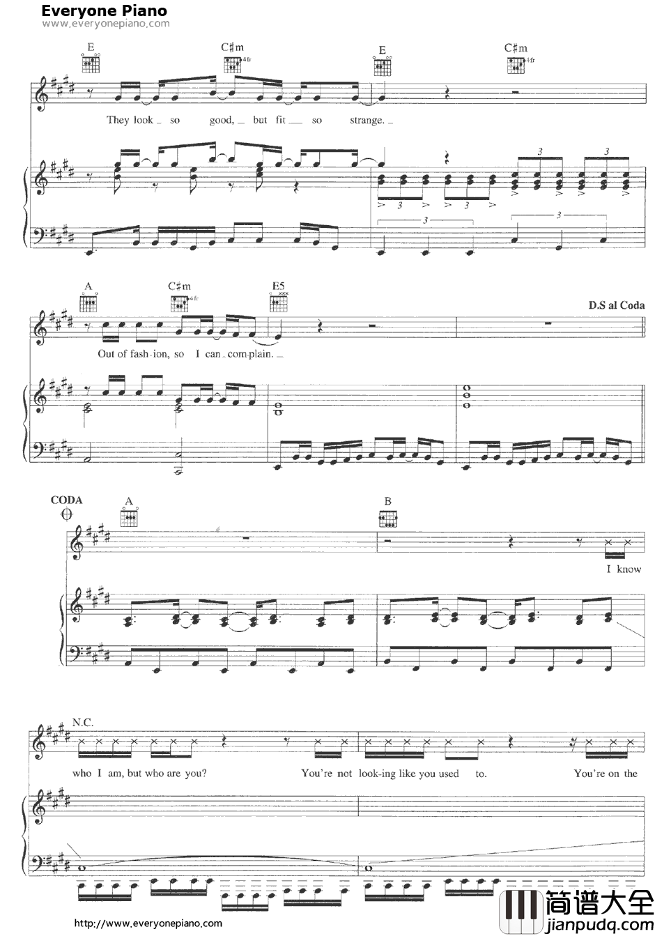 Sun_day_Morning钢琴谱_NoDoubt