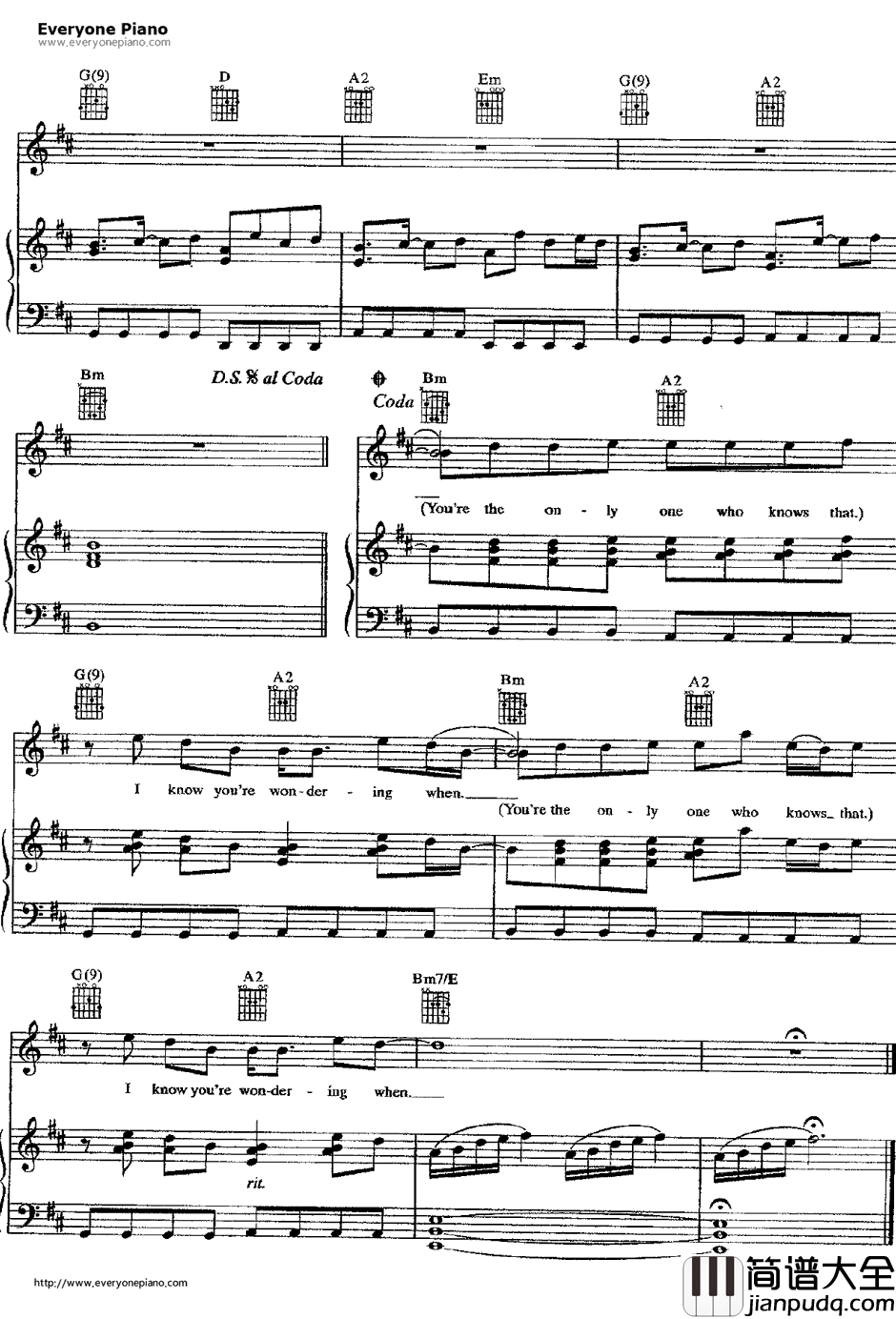 Some_day钢琴谱_Nickelback