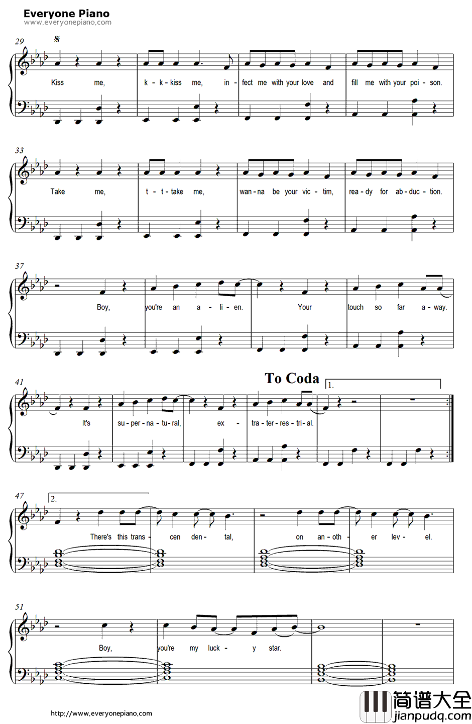 E.T.钢琴谱_KatyPerry