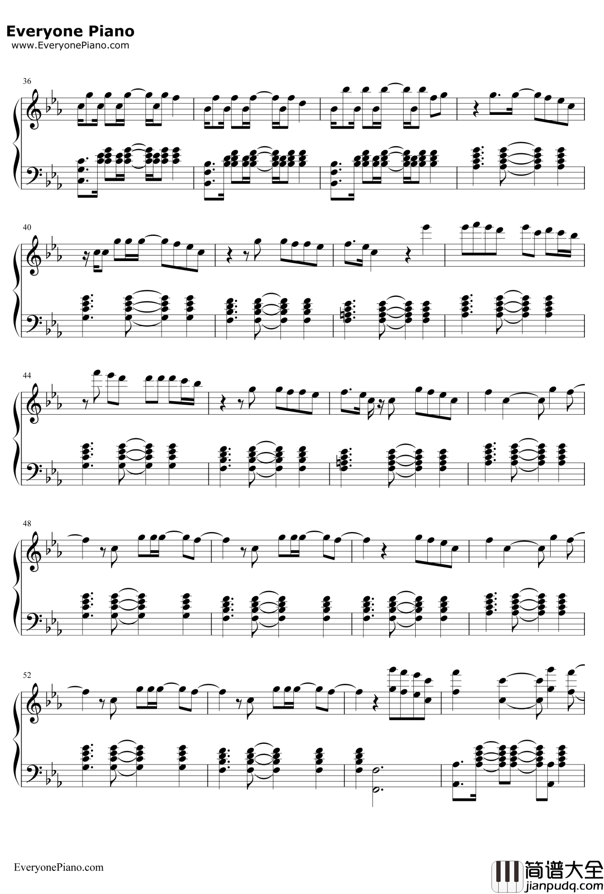 Blame钢琴谱_CalvinHarrisft.JohnNewman