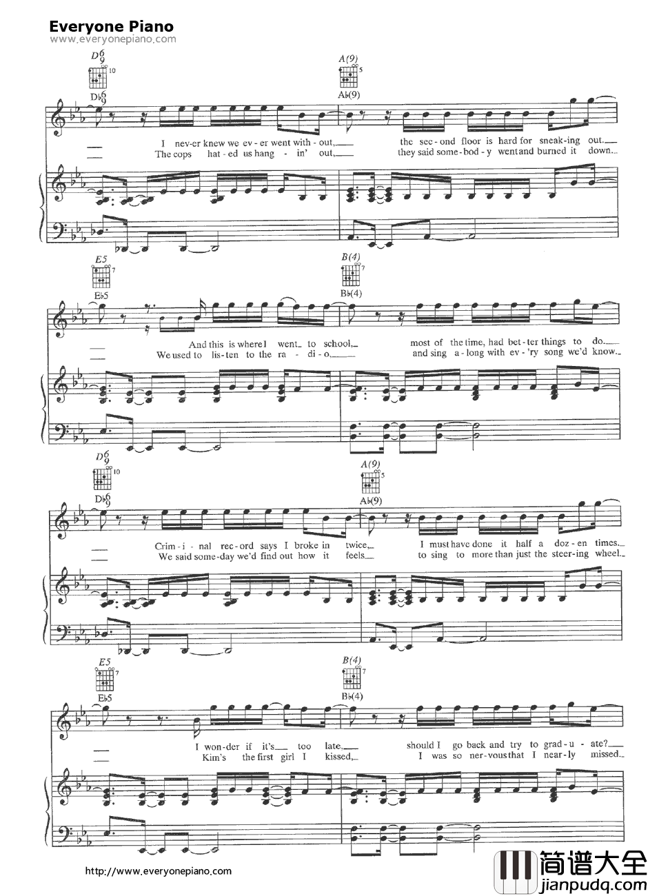 Photograph钢琴谱_Nickelback