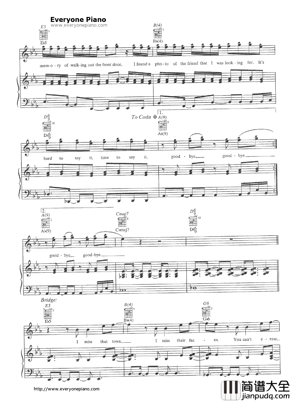 Photograph钢琴谱_Nickelback