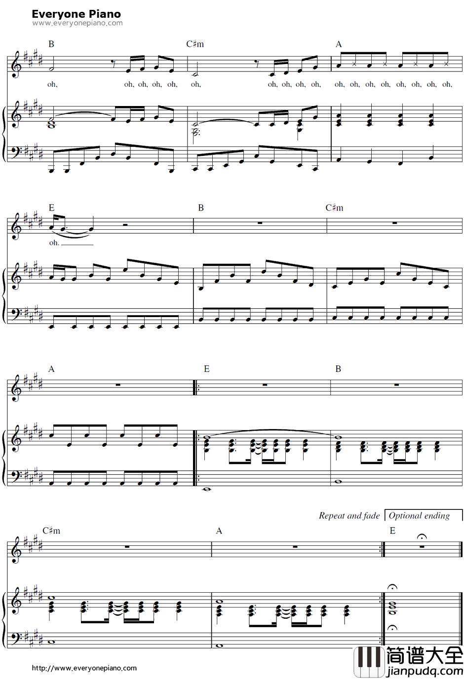 No_One钢琴谱_AliciaKeys