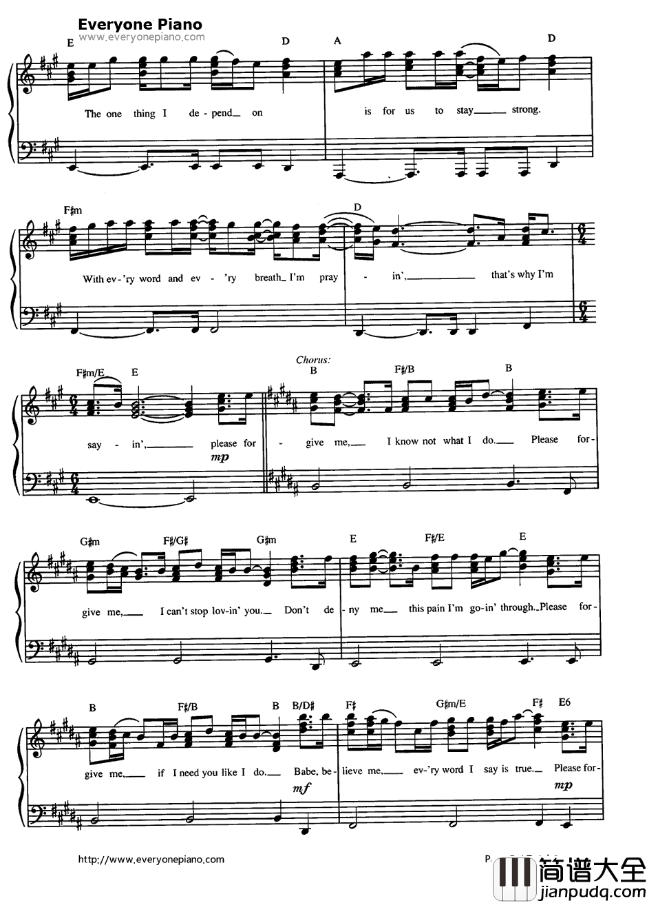 Please_For_give_Me钢琴谱_BryanAdams　布莱恩·亚当斯