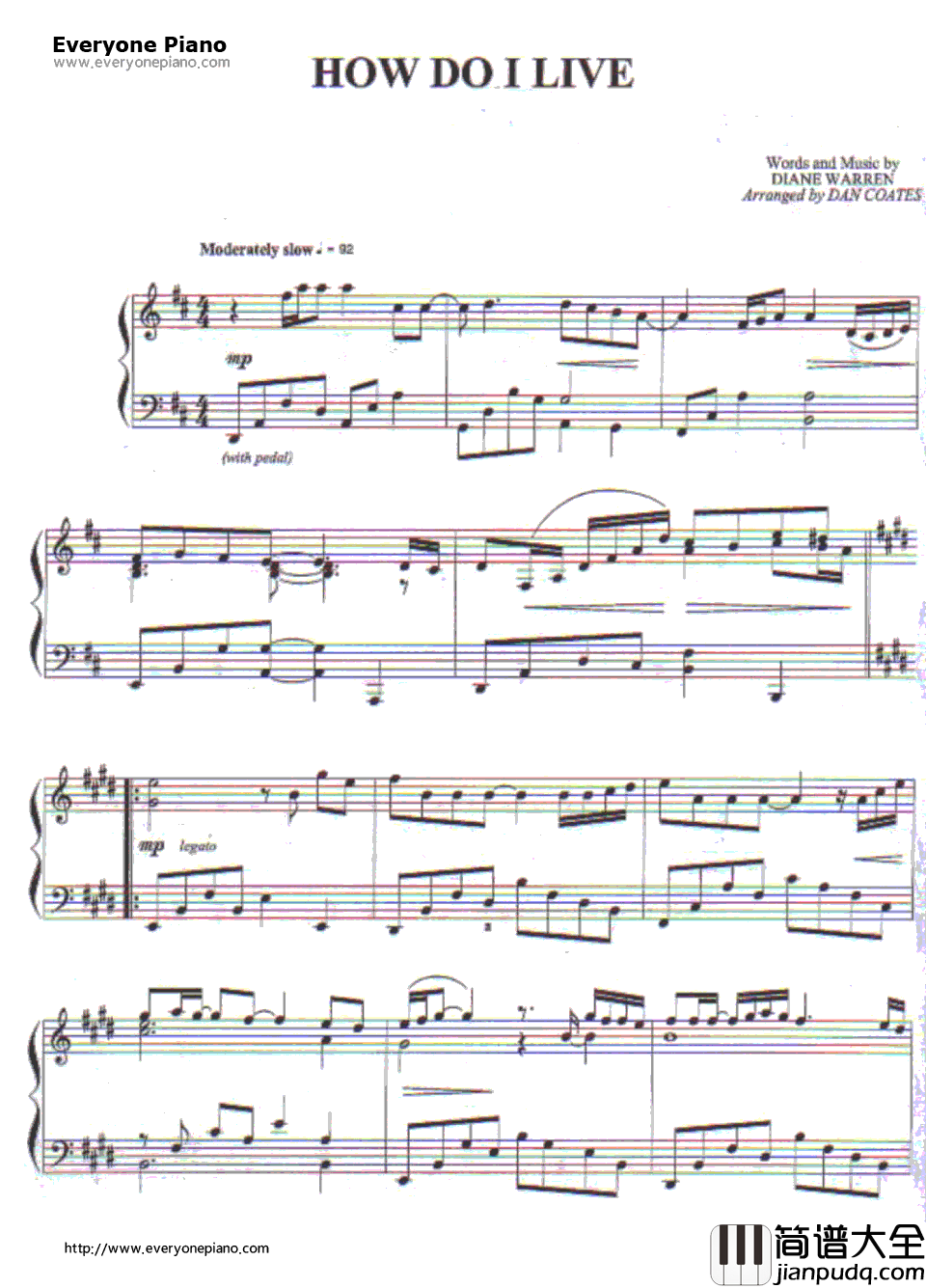 How_Do_I_Live钢琴谱_LeAnnRimes_空中监狱主题曲