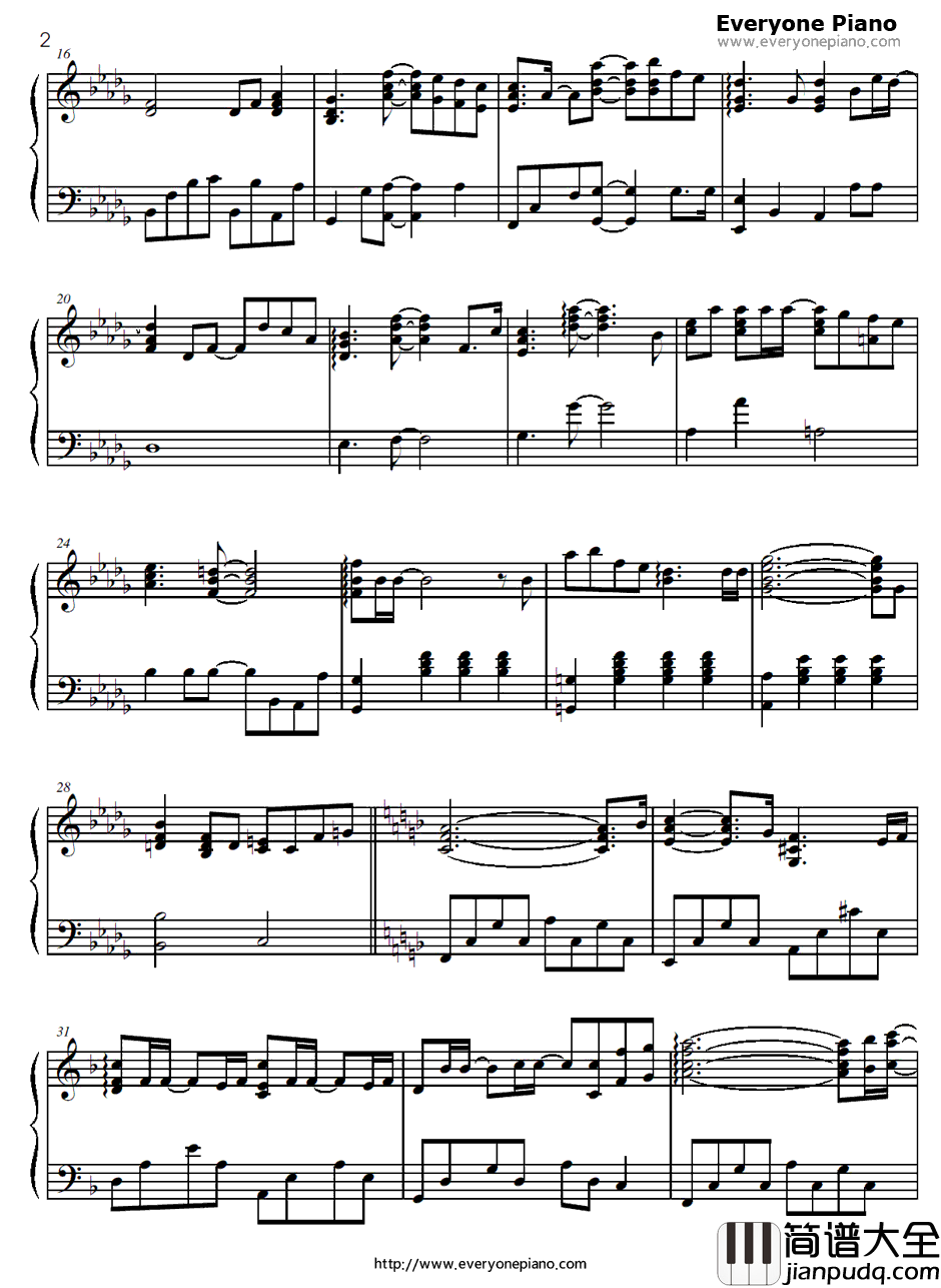 Again钢琴谱_榊原由依_处女爱上姊姊OST