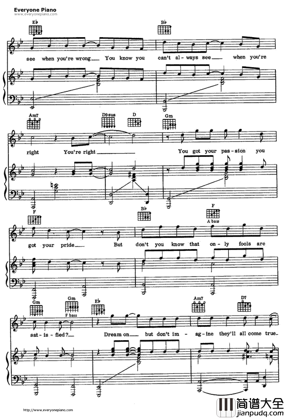 Vienna钢琴谱_BillyJoel　比利·乔尔