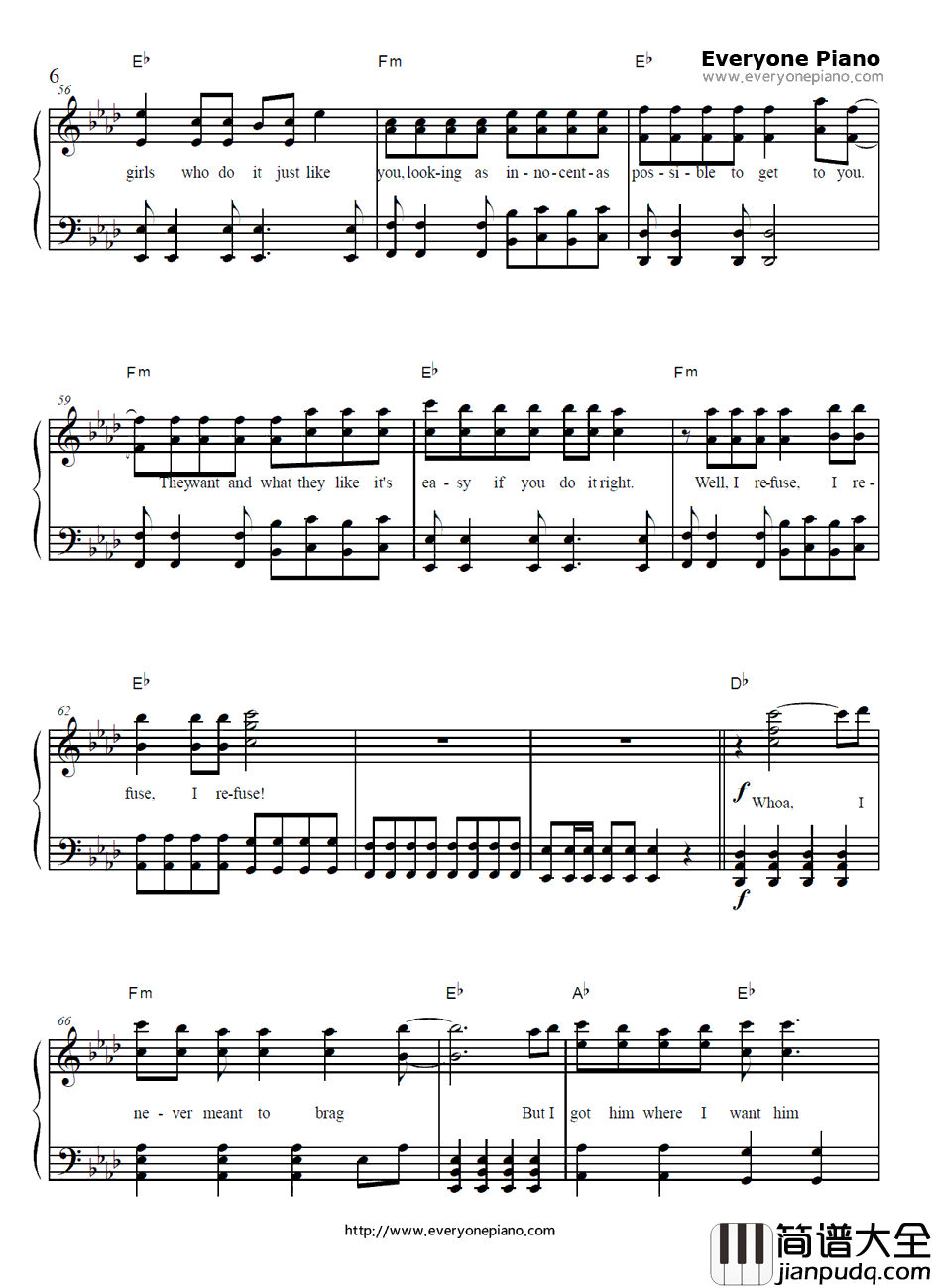 Misery_Business钢琴谱_Paramore