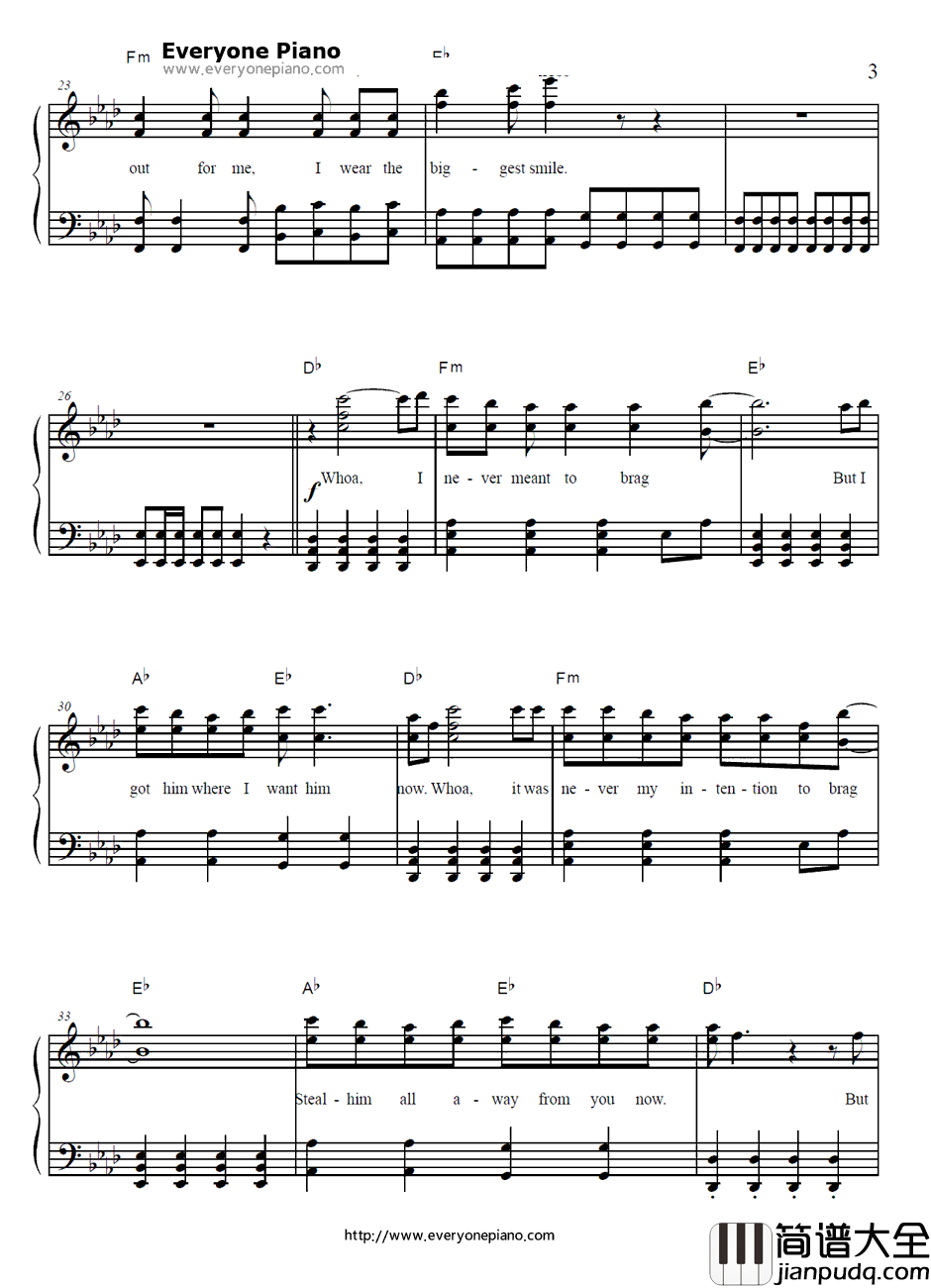 Misery_Business钢琴谱_Paramore