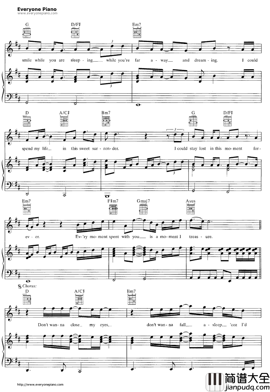 IDon't_Want_to_Missa_Thing钢琴谱_Aerosmith空中铁匠_绝世天劫主题曲