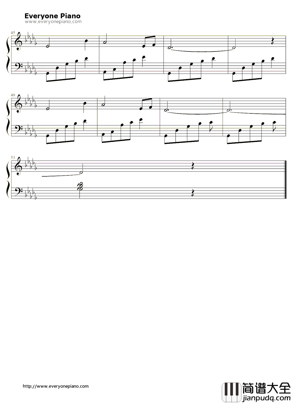 今日の日はさようなら钢琴谱_森山良子　_道别在今日