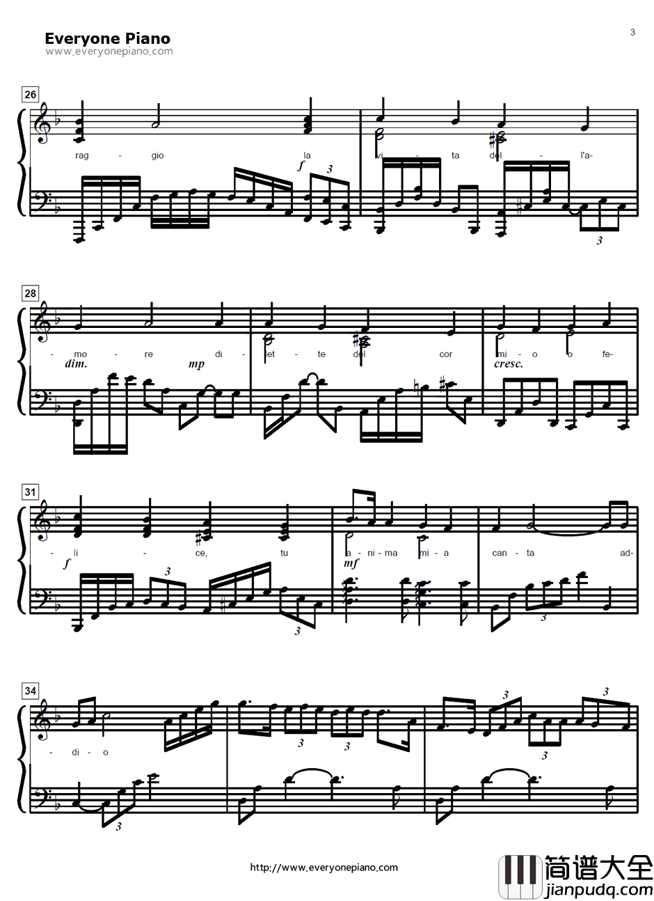 Canta_per_me钢琴谱_梶浦由记_黑街二人组OST