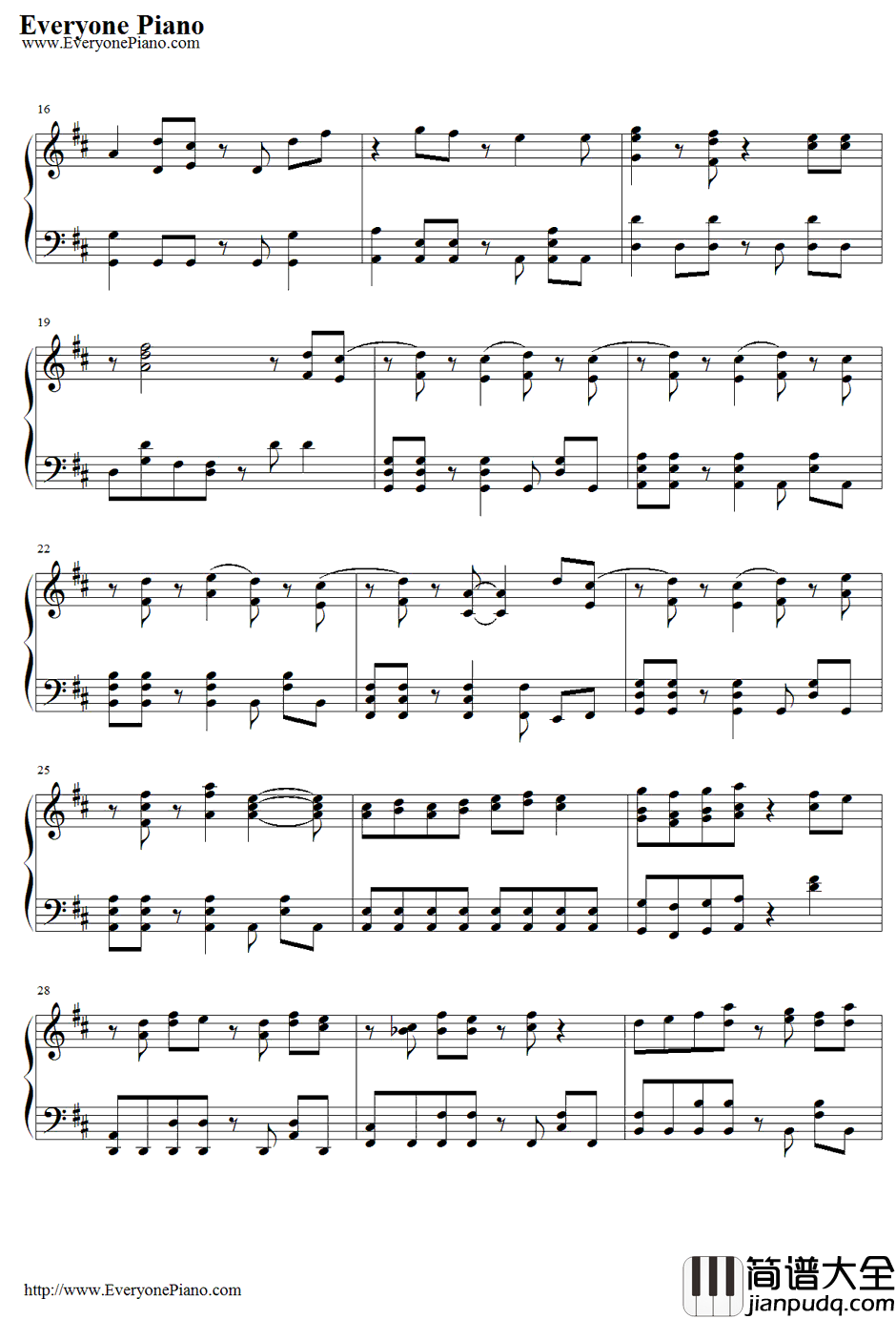 一斉の声钢琴谱_喜多修平_一齐之声_夏目友人帐OP