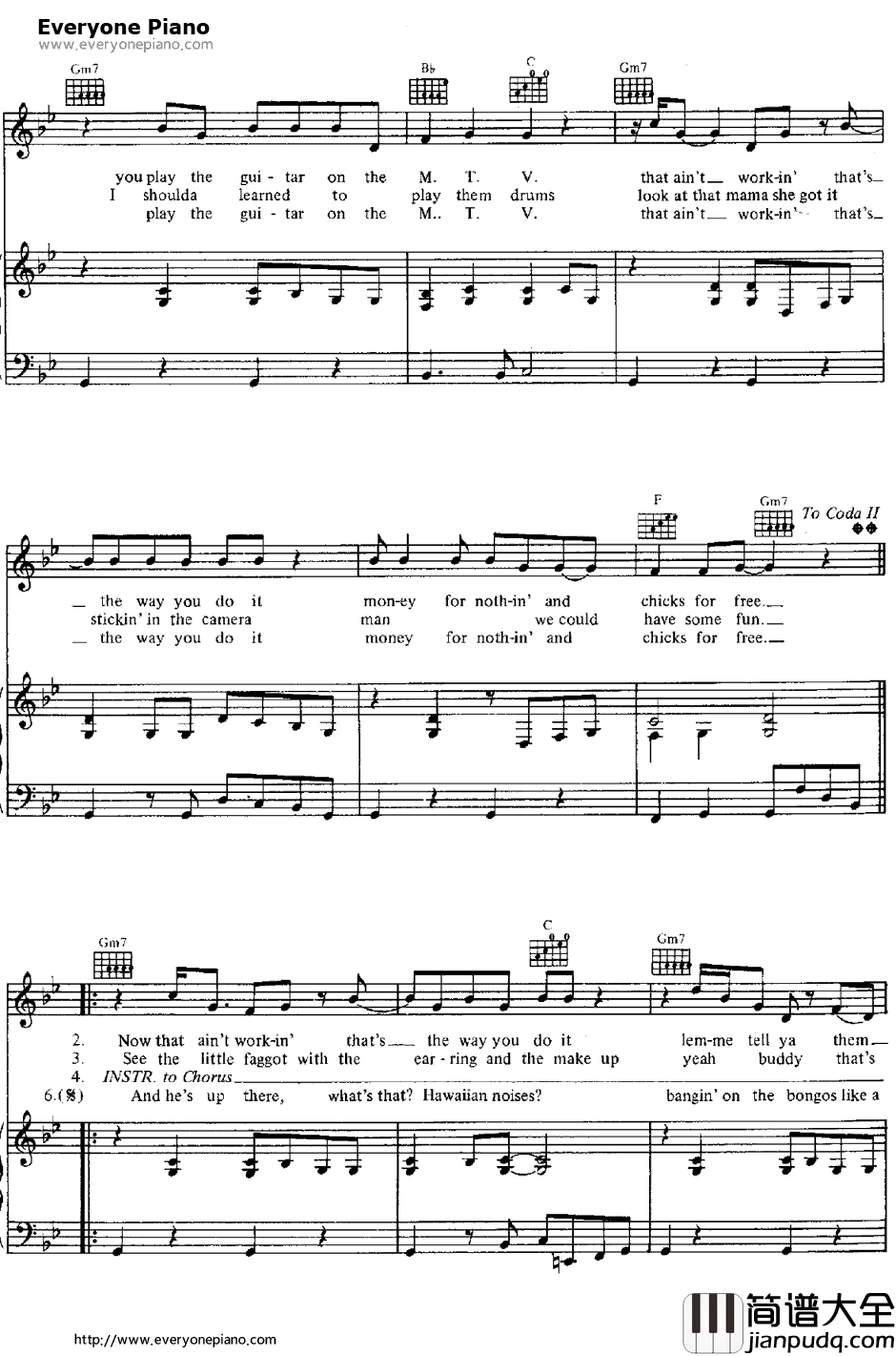 Money_for_Nothing钢琴谱_DireStraits