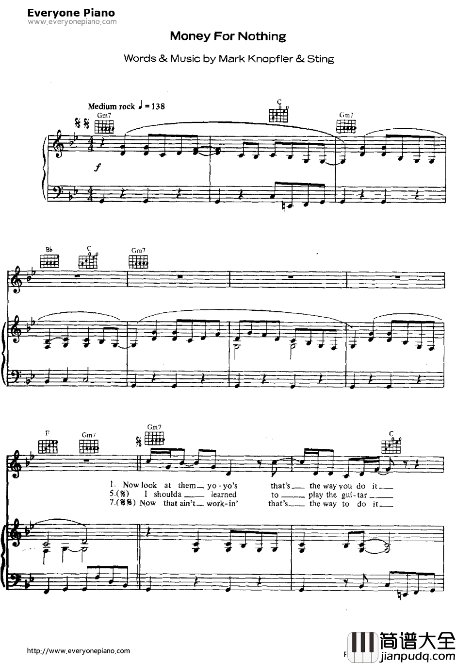 Money_for_Nothing钢琴谱_DireStraits