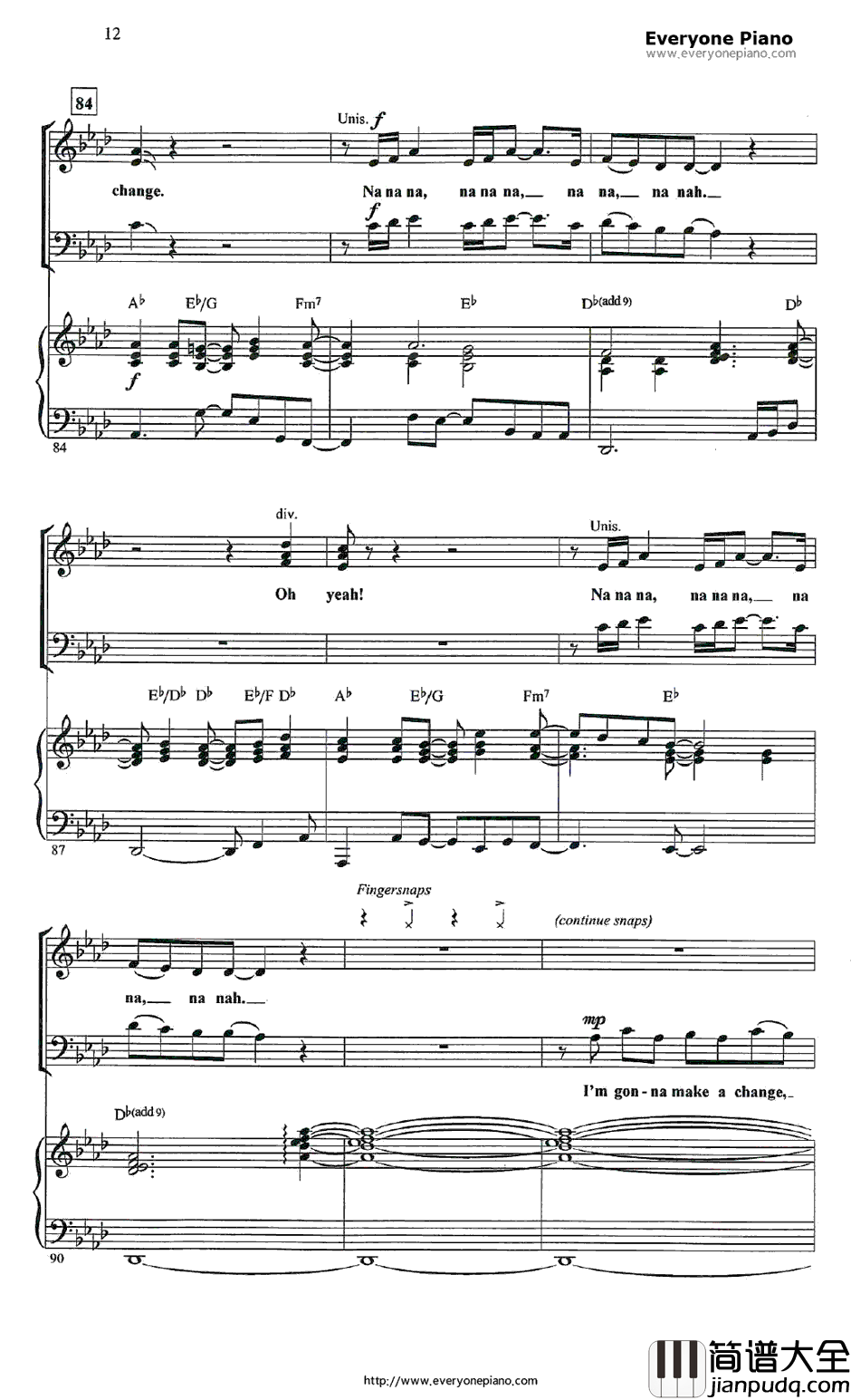 Manin_the_Mirror钢琴谱_MichaelJackson