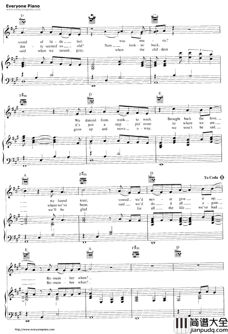 Remember_When钢琴谱_AlanJackson