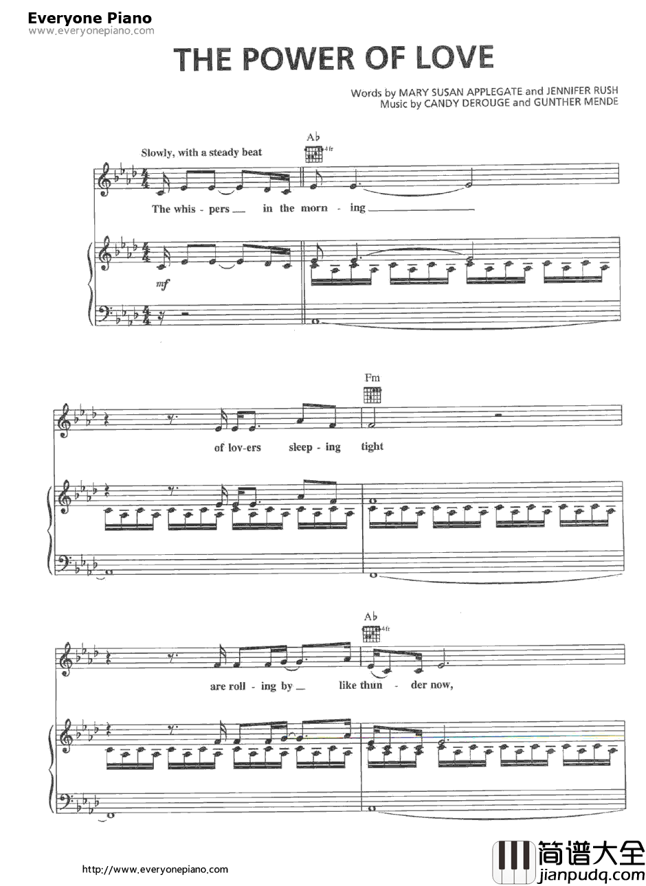 The_Powero_fLove钢琴谱_CelineDion