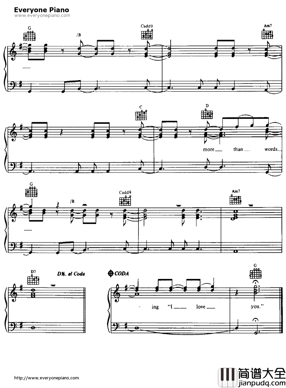 More_Than_Words钢琴谱_Extreme