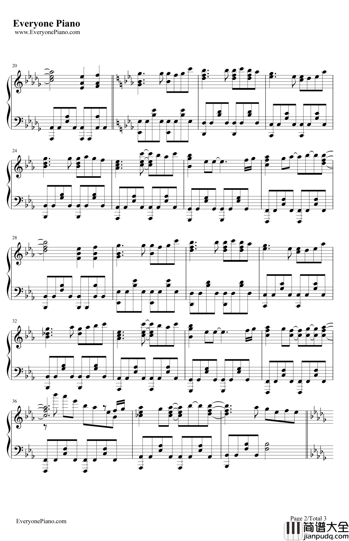 ただいま。钢琴谱_竹达彩奈_我的妹妹哪有这么可爱。ED12