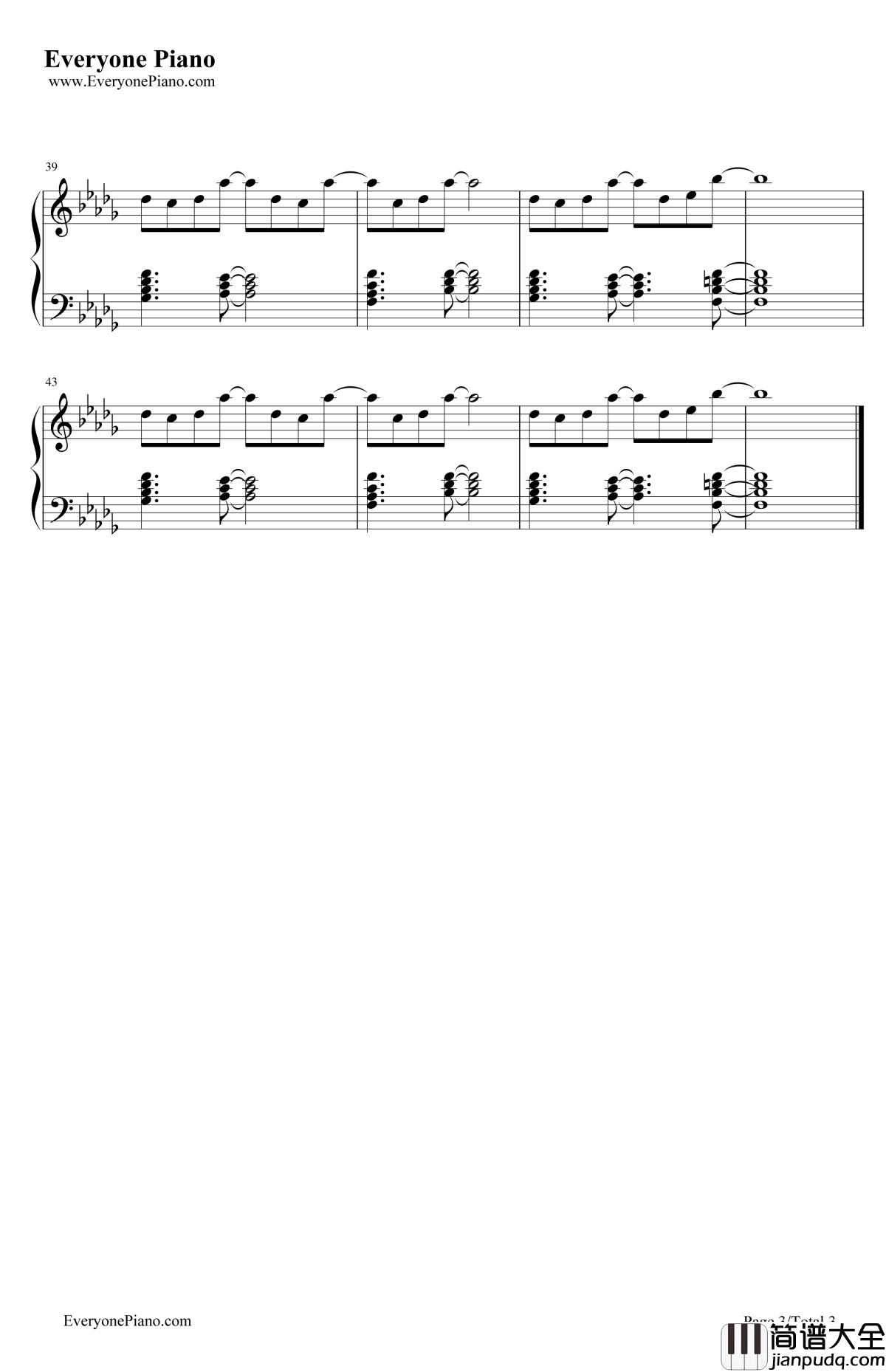 ただいま。钢琴谱_竹达彩奈_我的妹妹哪有这么可爱。ED12