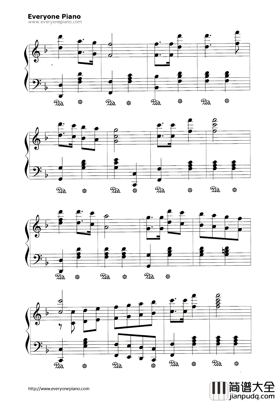 红星闪闪放光彩钢琴谱_傅庚辰