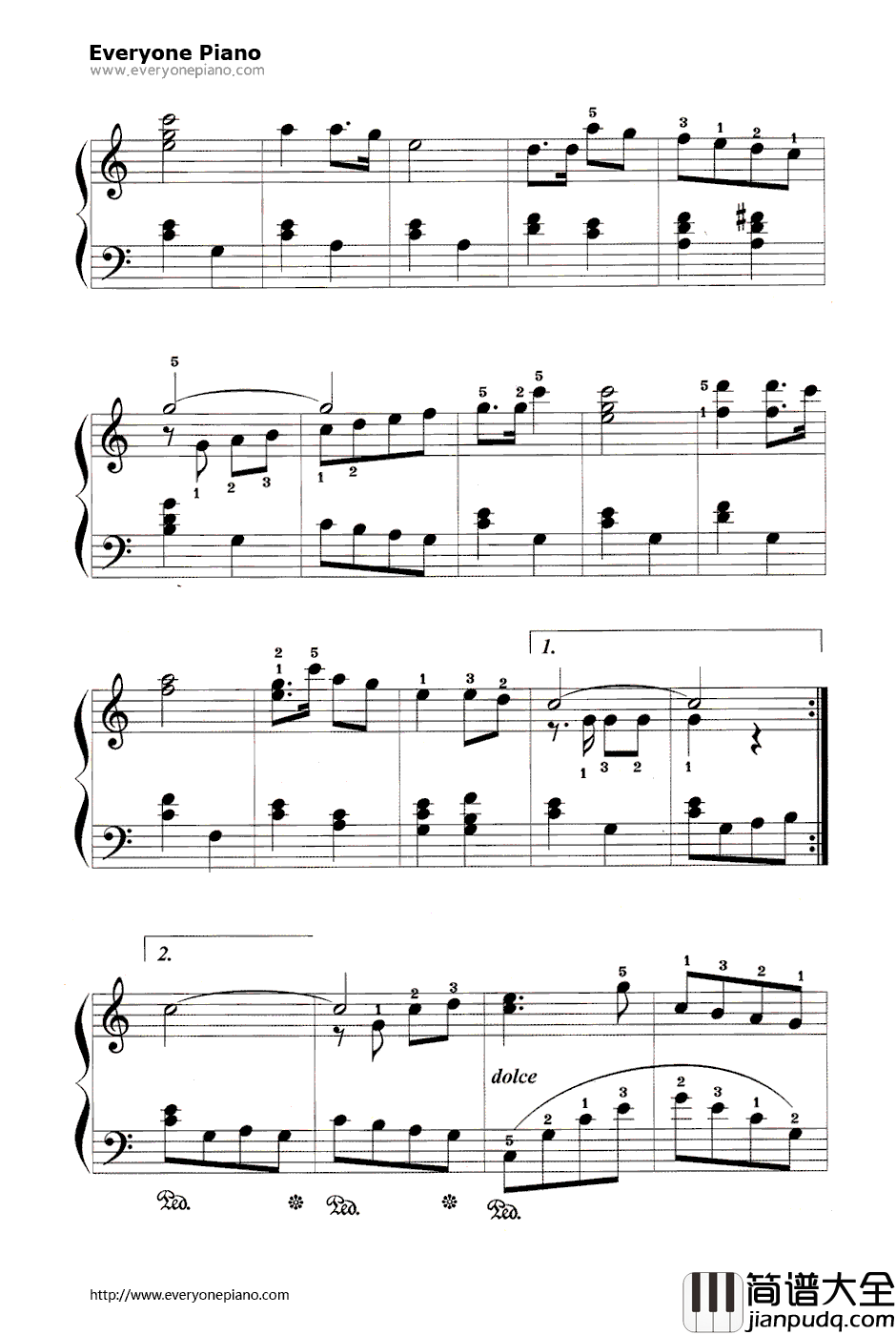 红星闪闪放光彩钢琴谱_傅庚辰