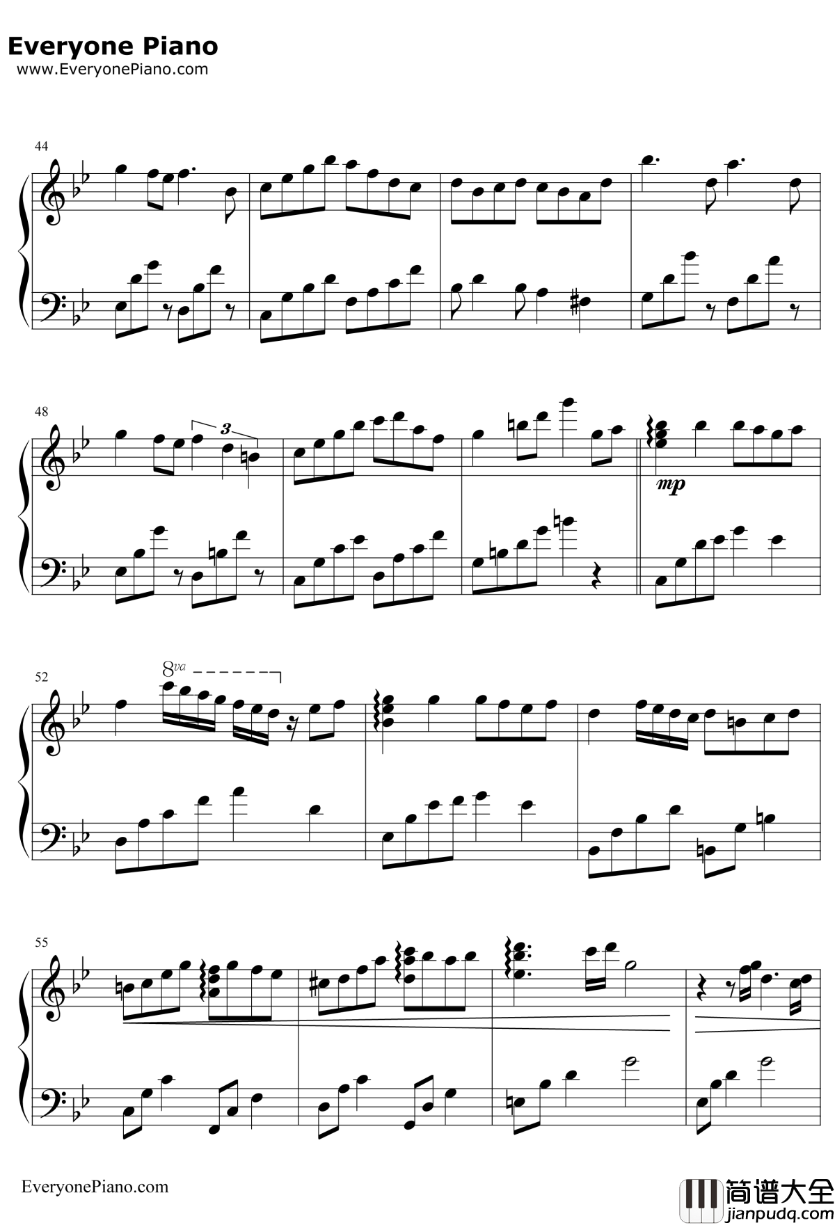 更替的四季钢琴谱_久石让JoeHisaishiHayaoMiyazaki_魔女宅急便主题曲_宫崎骏动画