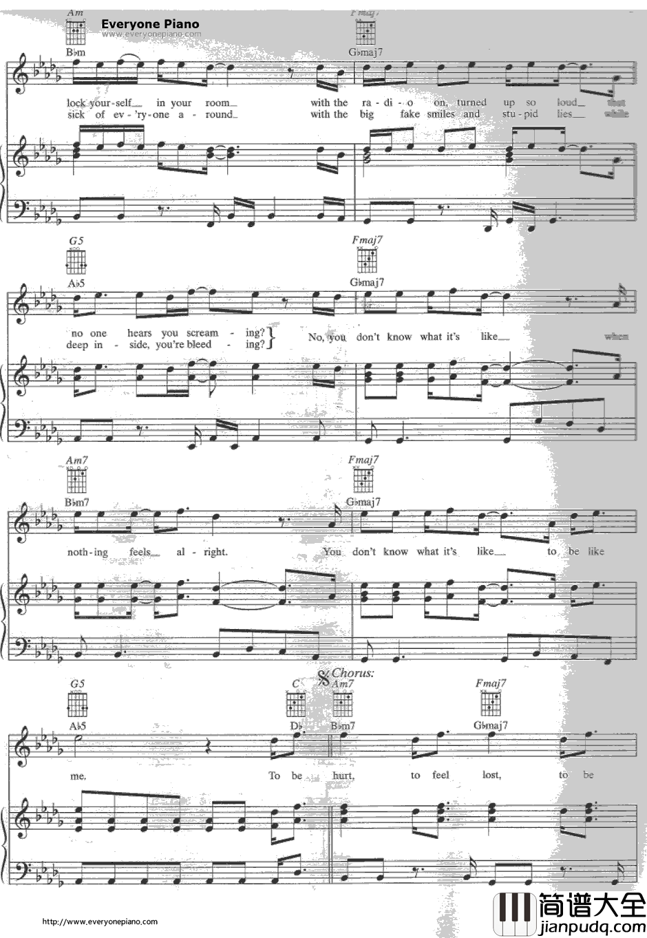 Welcome_to_My_Life钢琴谱_SimplePlan