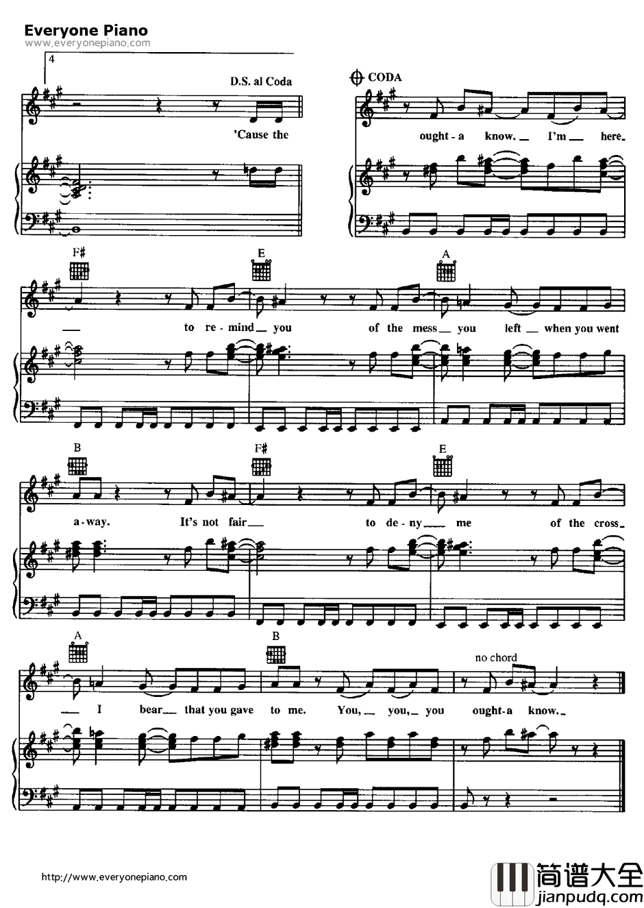 You_Oughta_Know钢琴谱_AlanisMorissette