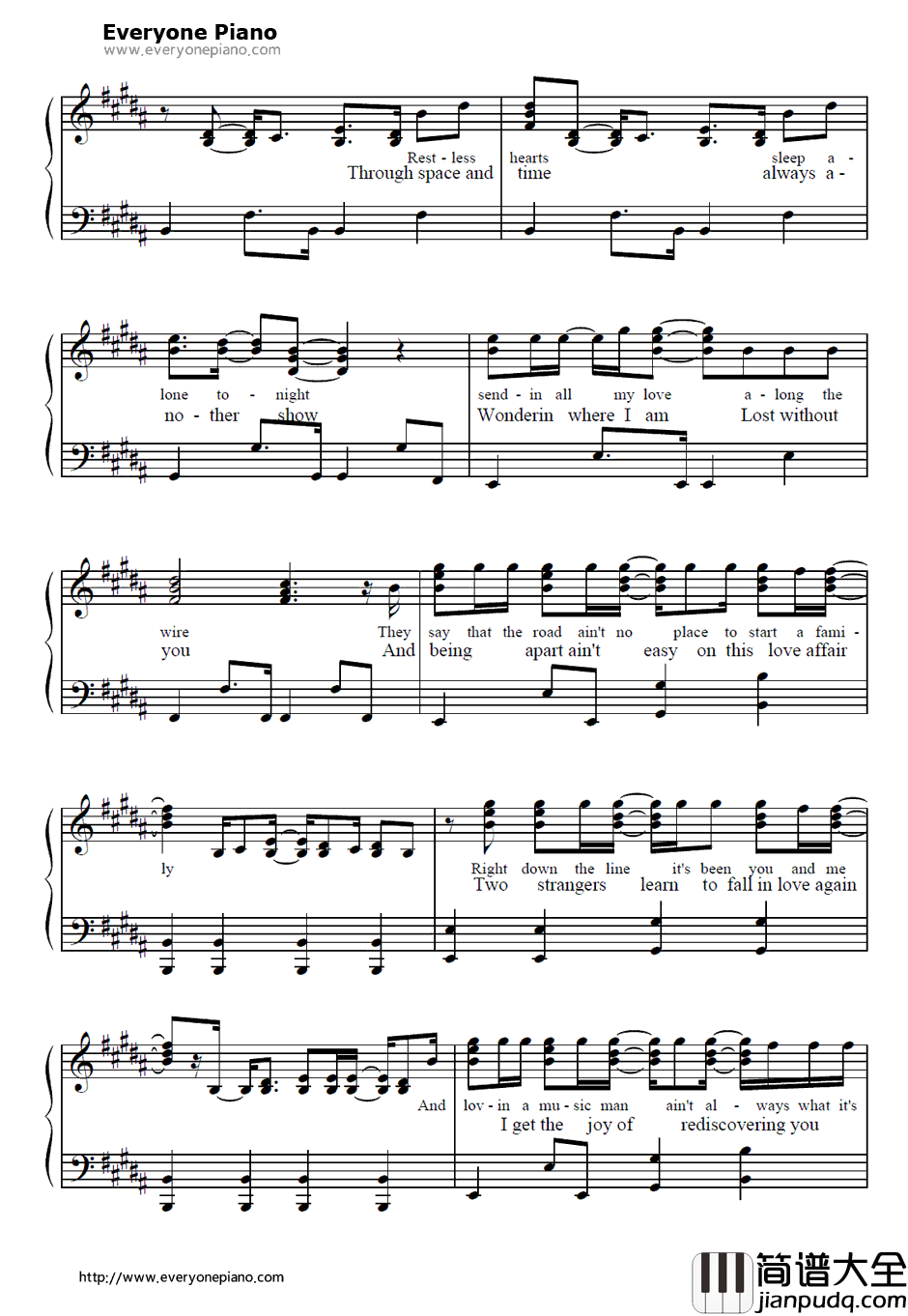 Faithfully钢琴谱_Journey