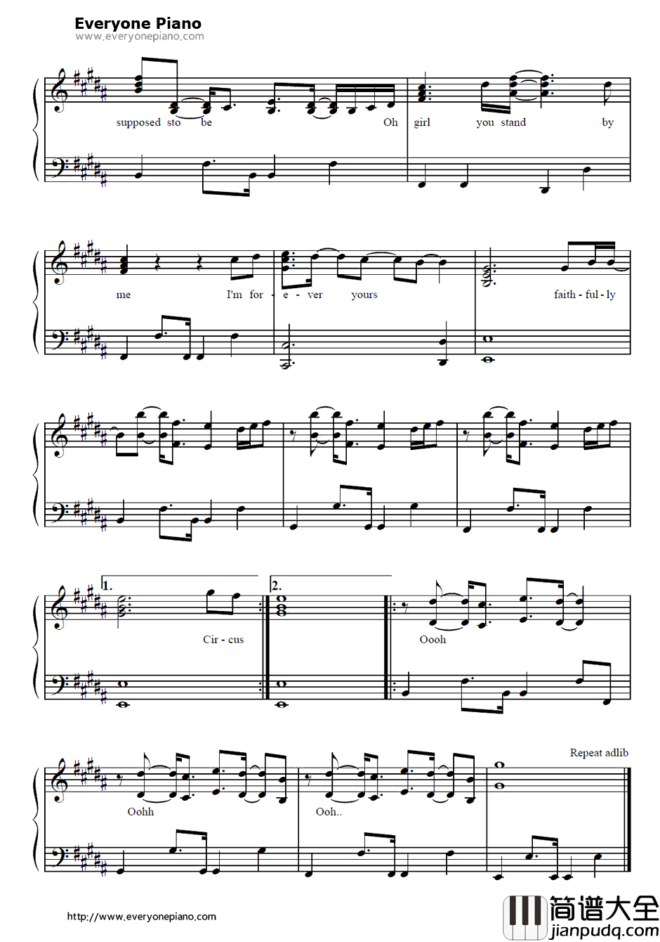 Faithfully钢琴谱_Journey