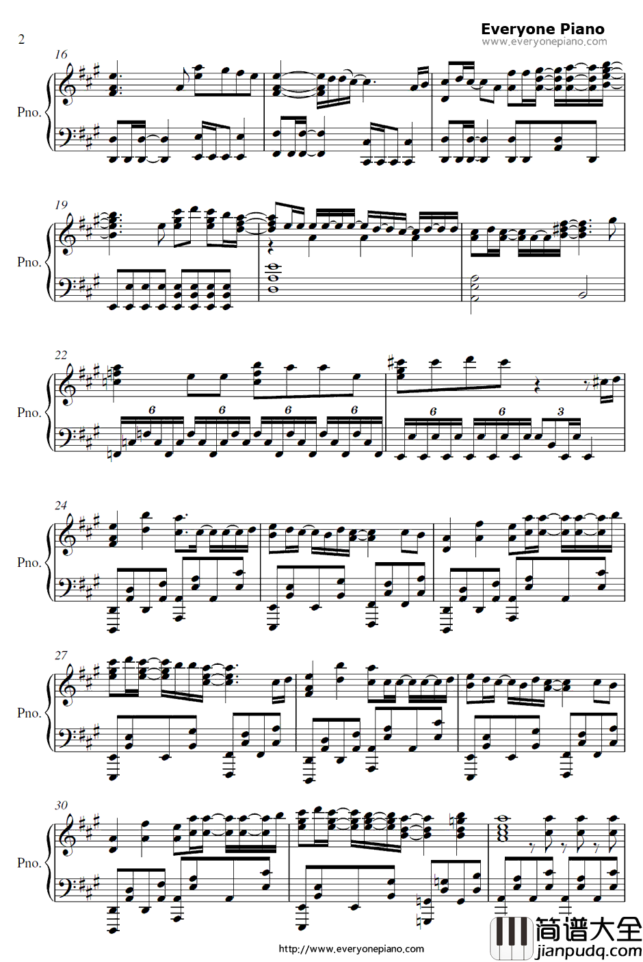 ナイショの话钢琴谱_ClariS_伪物语ED