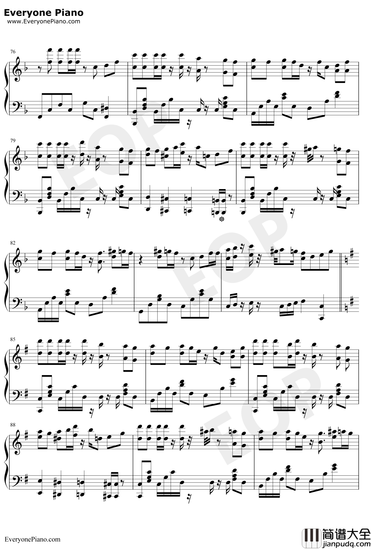 夕景イエスタデイ钢琴谱_じん(自然の敌P)_夕景昨日_IA