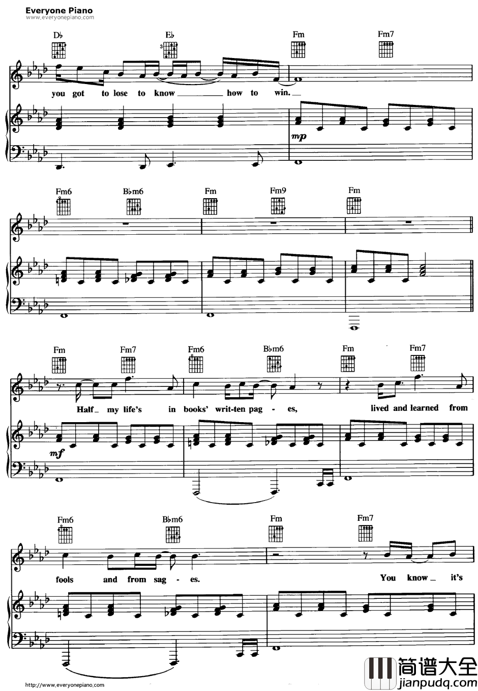 Dream_On钢琴谱_Aerosmith