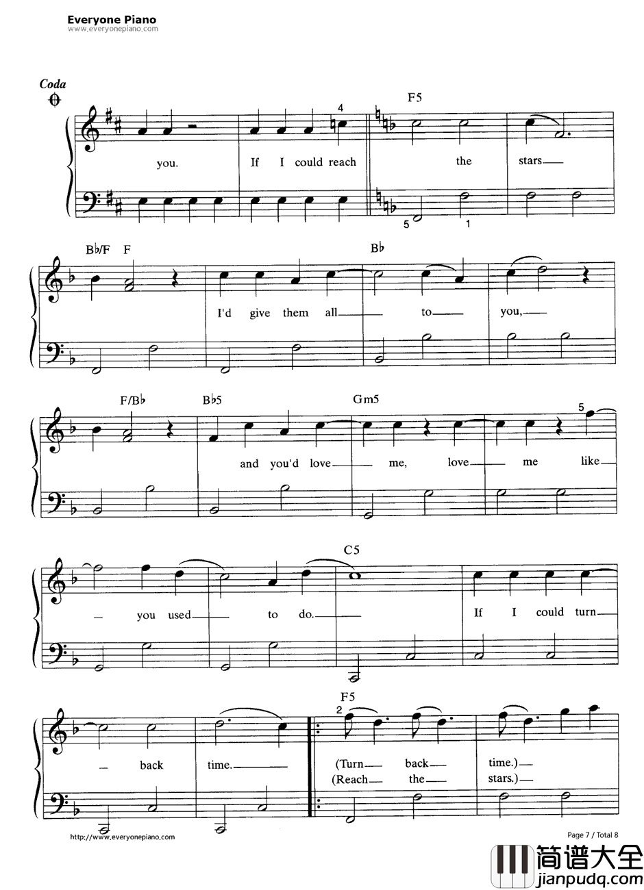 If_I_Could_Turn_Back_Time钢琴谱_Cher