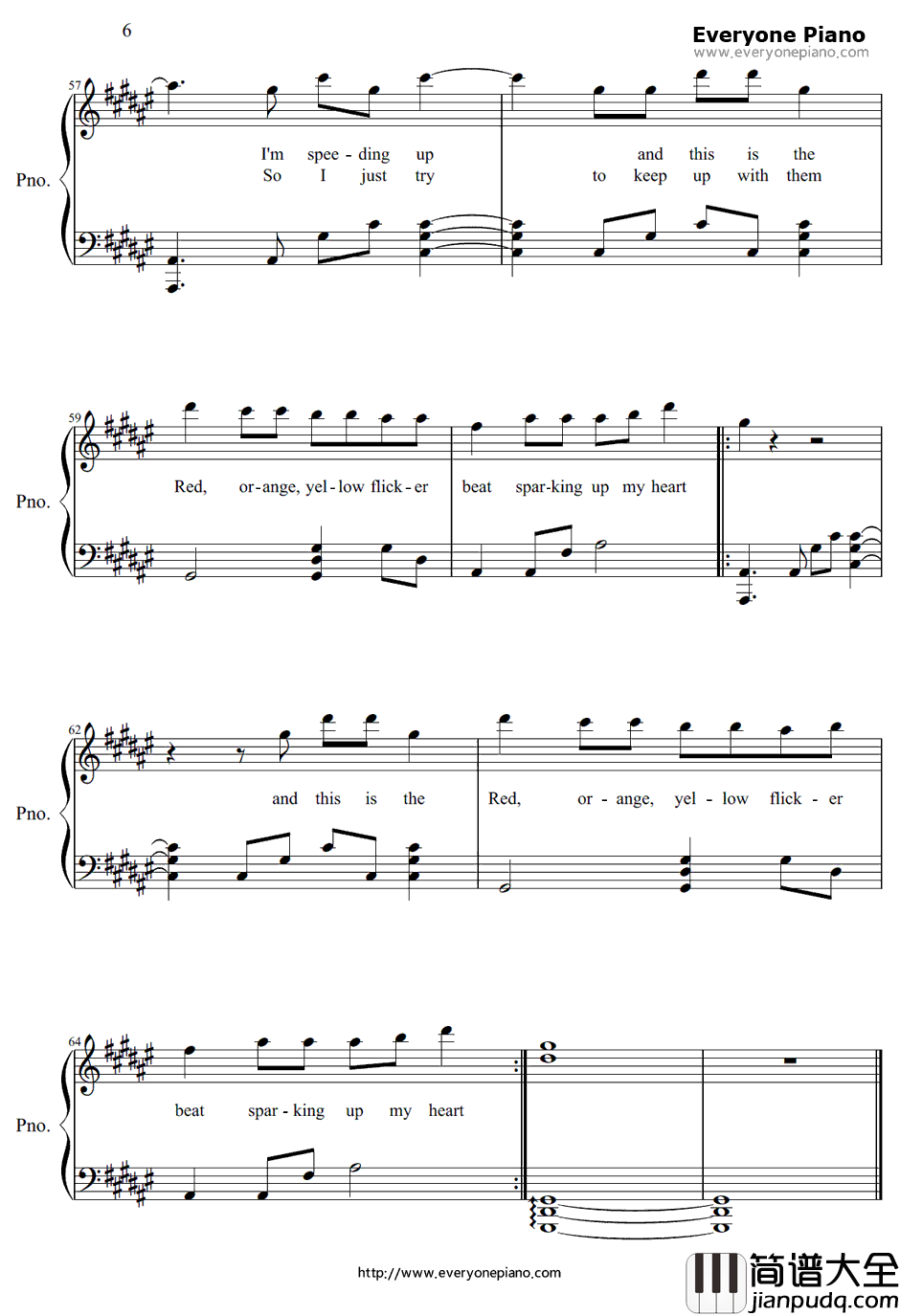 Yellow_Flicker_Beat钢琴谱_Lorde_饥饿游戏3：嘲笑鸟（上）主题曲