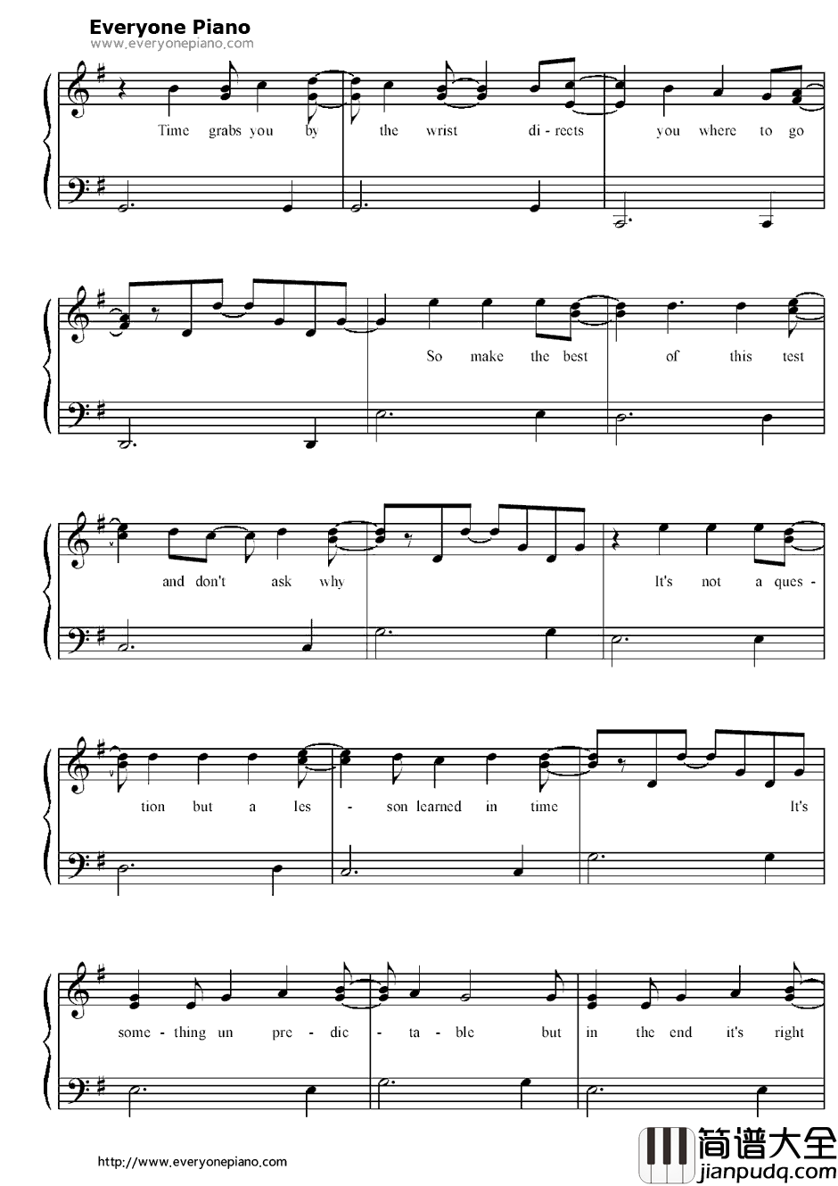 Good_Riddance(Time_of_Your_Life)钢琴谱_Green_Day绿日乐队