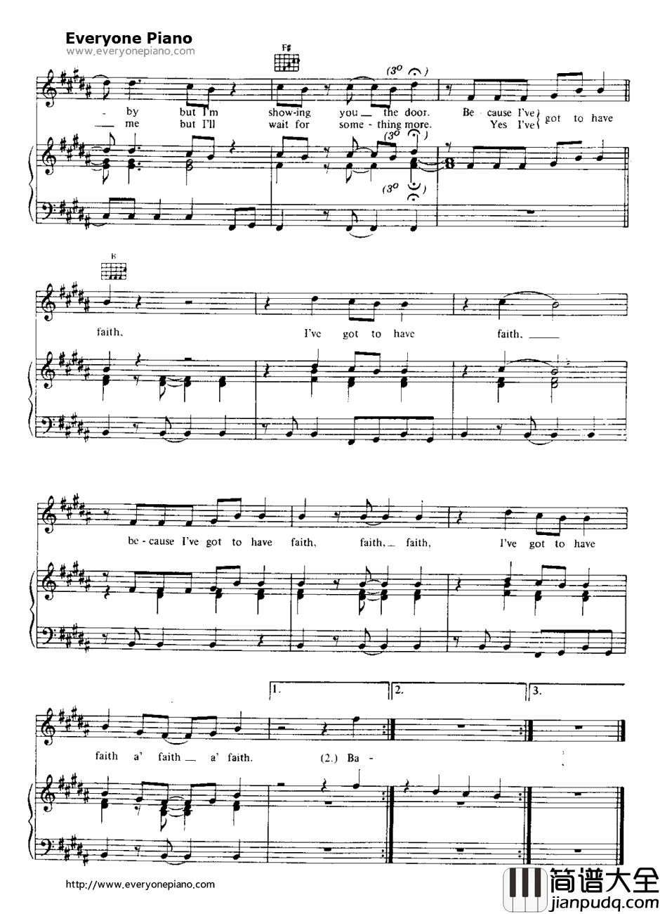 Faith钢琴谱_GeorgeMichael乔治·迈克尔