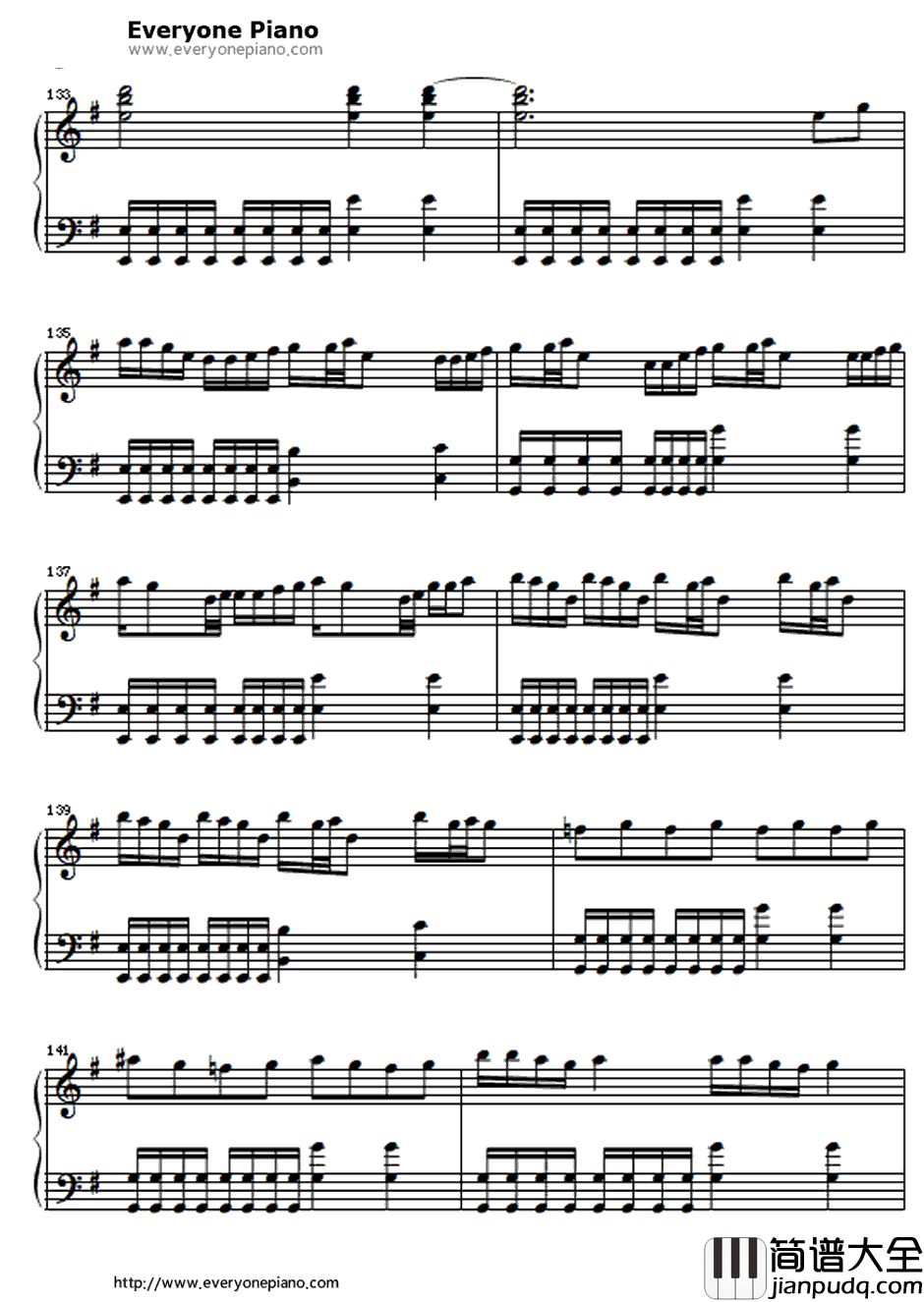 One钢琴谱_Metallica