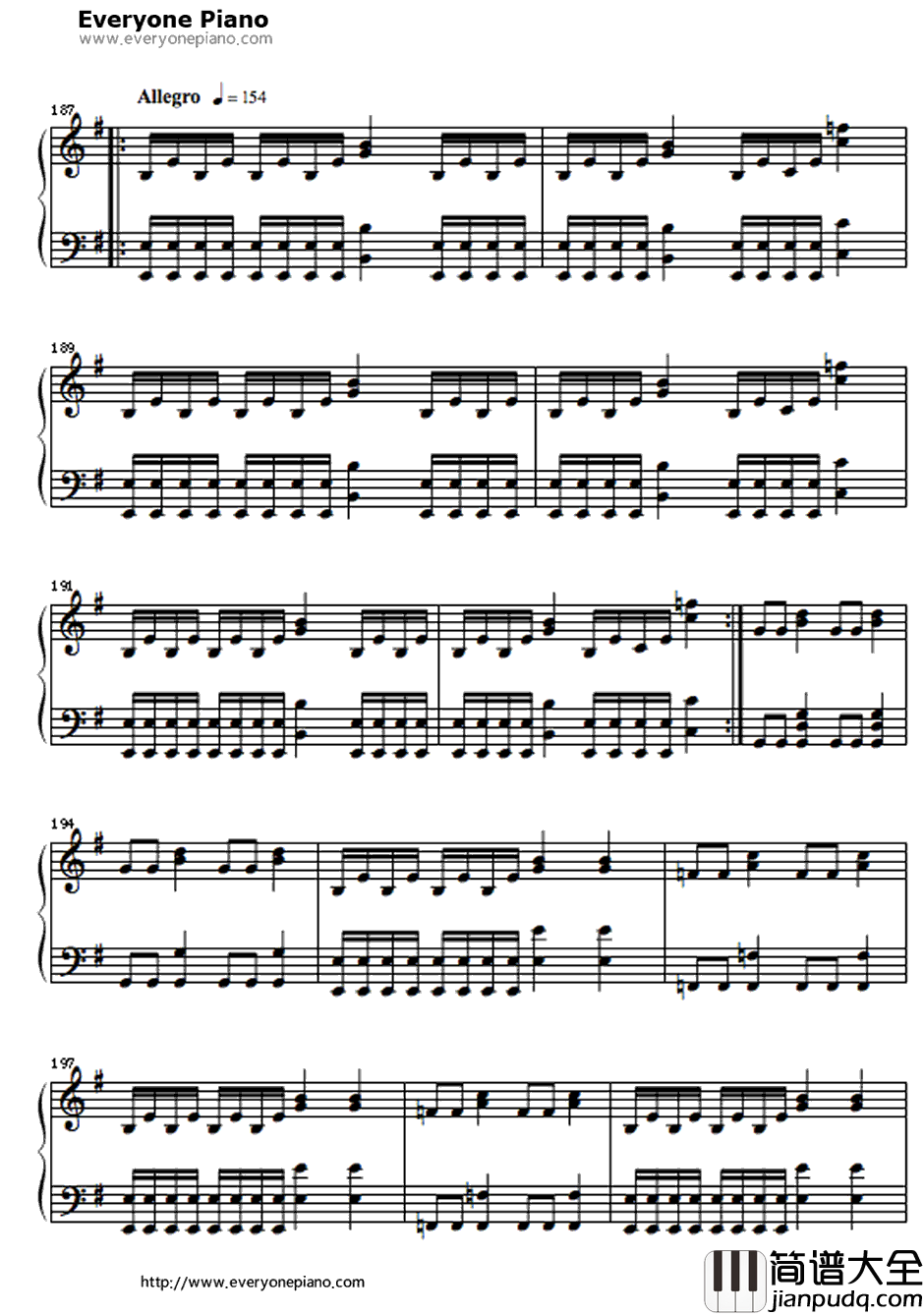 One钢琴谱_Metallica