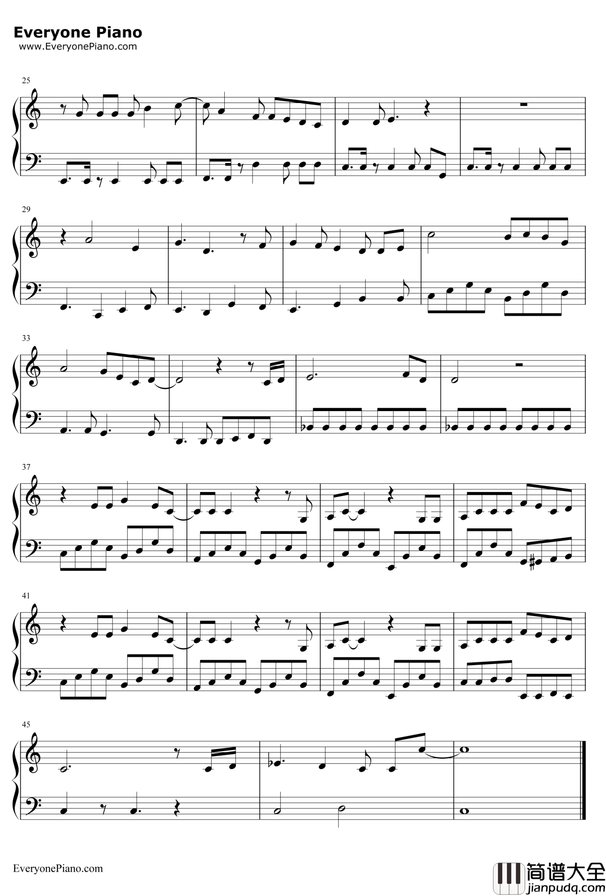 プレゼント钢琴谱_东京少年_乱马1/2热斗篇ED3