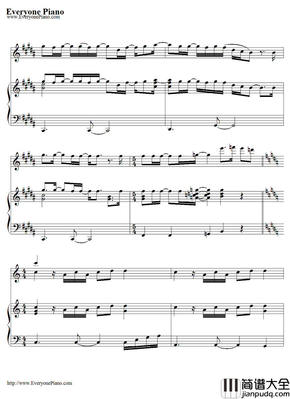 Backat_One钢琴谱_BrianMcKnight