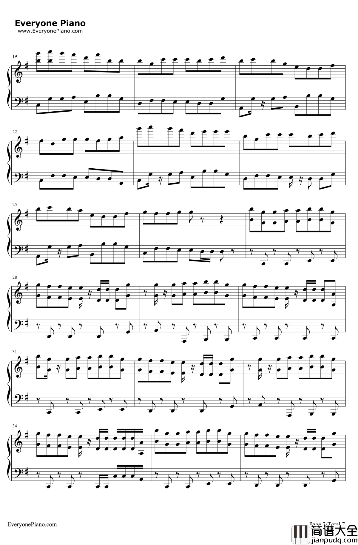 Summer钢琴谱_CalvinHarris