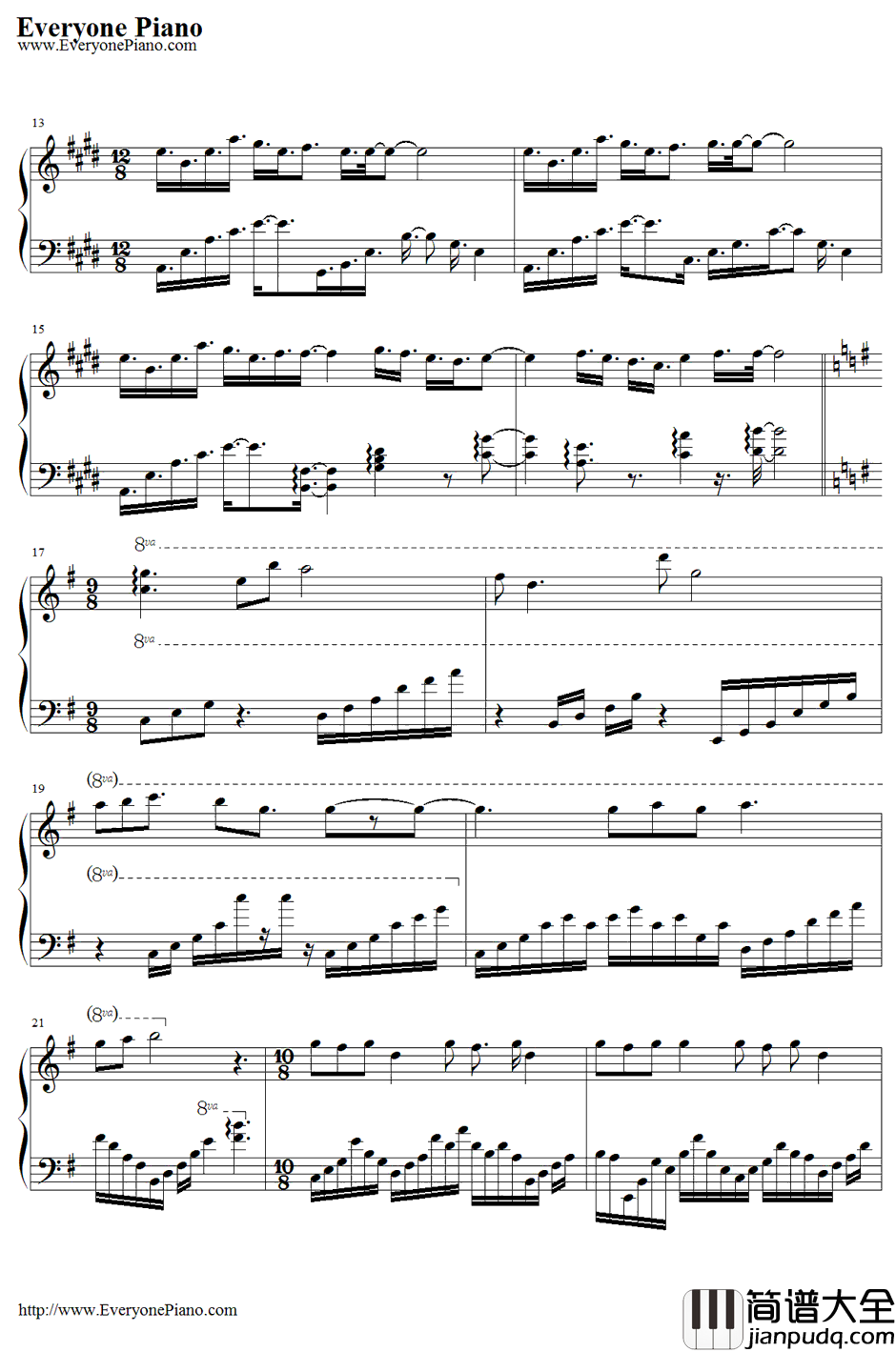 リフレクティア钢琴谱_eufonius_真实之泪OP