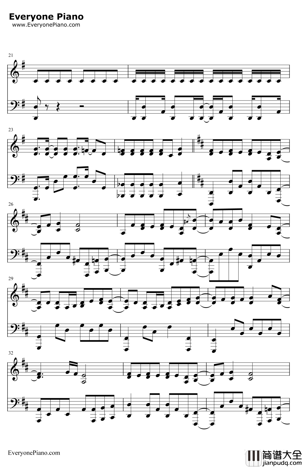 君じゃなきゃダメみたい钢琴谱_オーイシマサヨシ_月刊少女野崎君OP