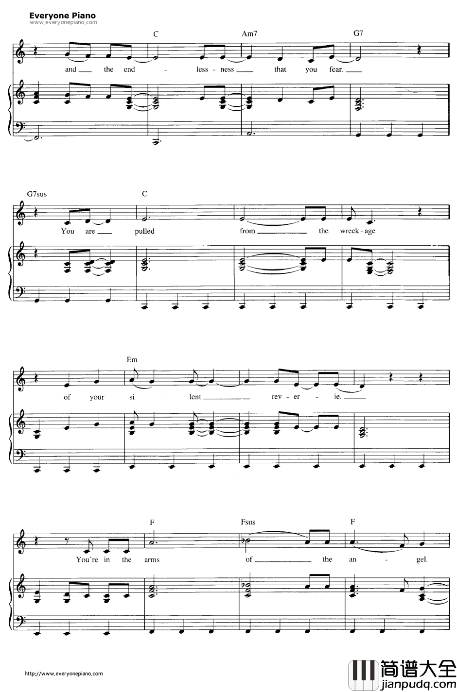 Angel钢琴谱_SarahMcLachlan_CityOfAngels主题曲