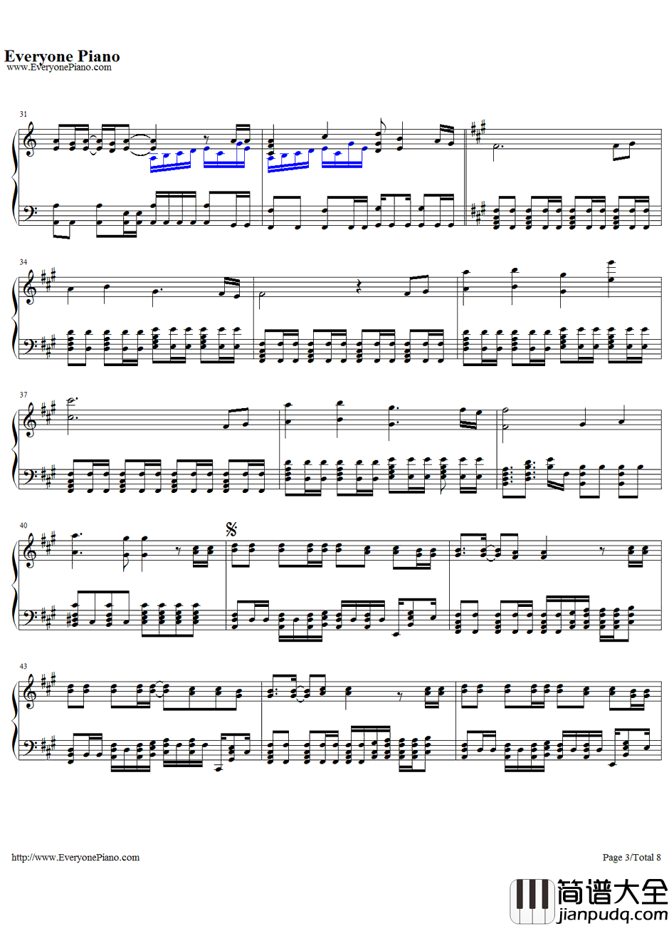 BEYOND_THE_TIME钢琴谱_TMNETWORK_机动战士高达逆袭的夏亚主题歌