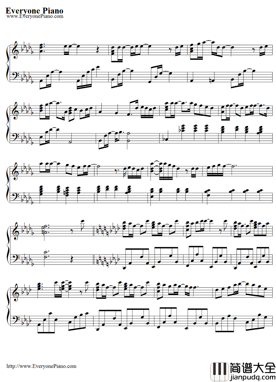 No_Way_to_Say钢琴谱__滨崎步